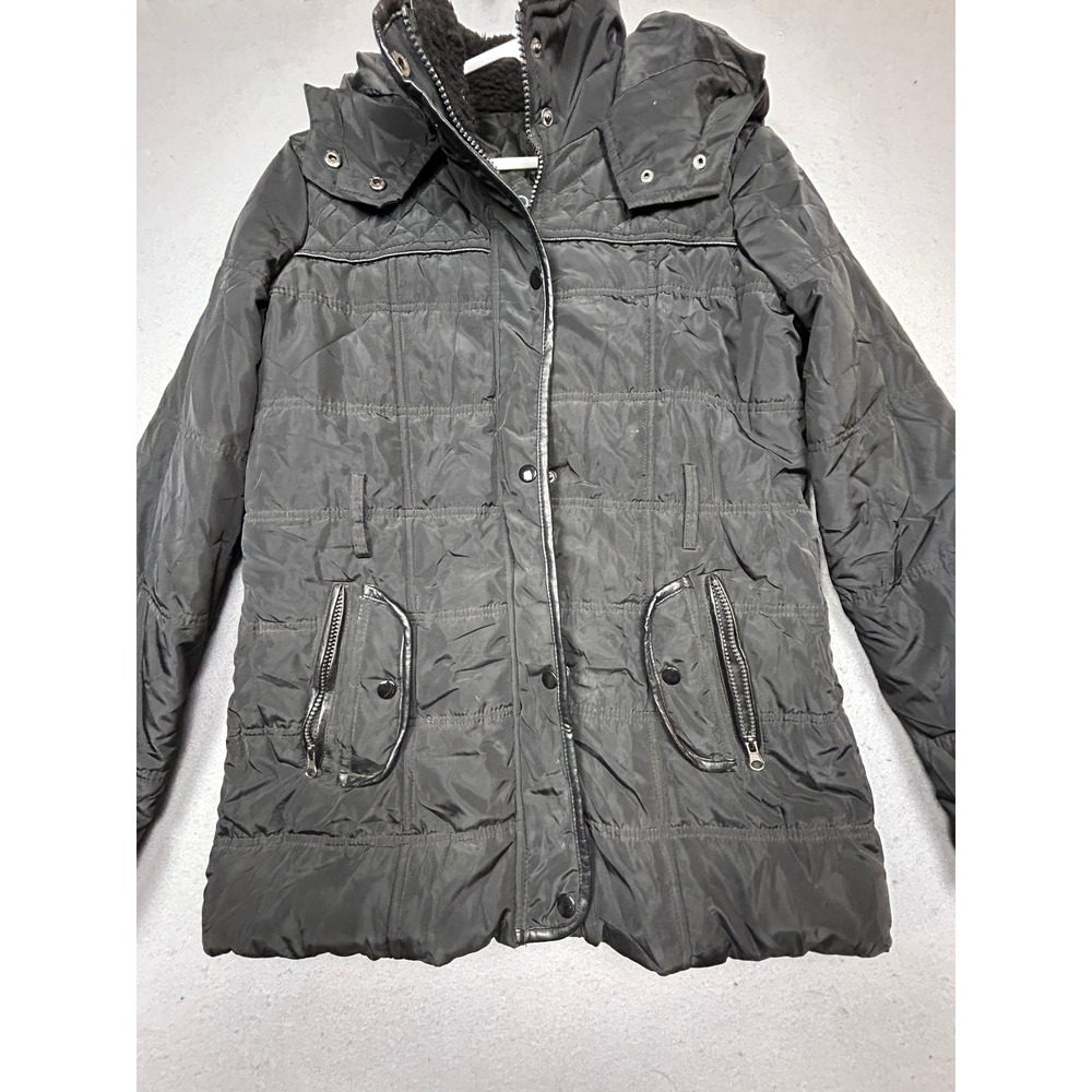 Miss London Puffer Jacket Polyester Black Large Womens